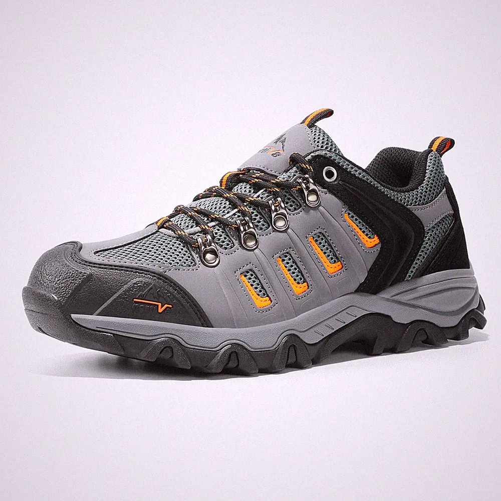 Men's Waterproof Hiking Shoes Leather PU Low-Top Climbing Camping Shoes