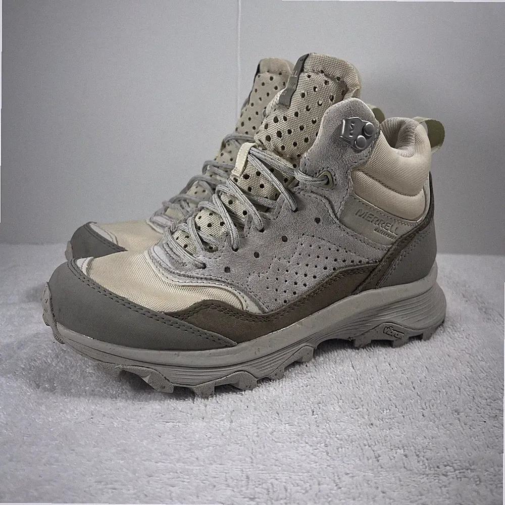 Merrell Speed Solo Women SZ 6.5 Hiking Boots Vibram Sole Gray J038300 Waterproof