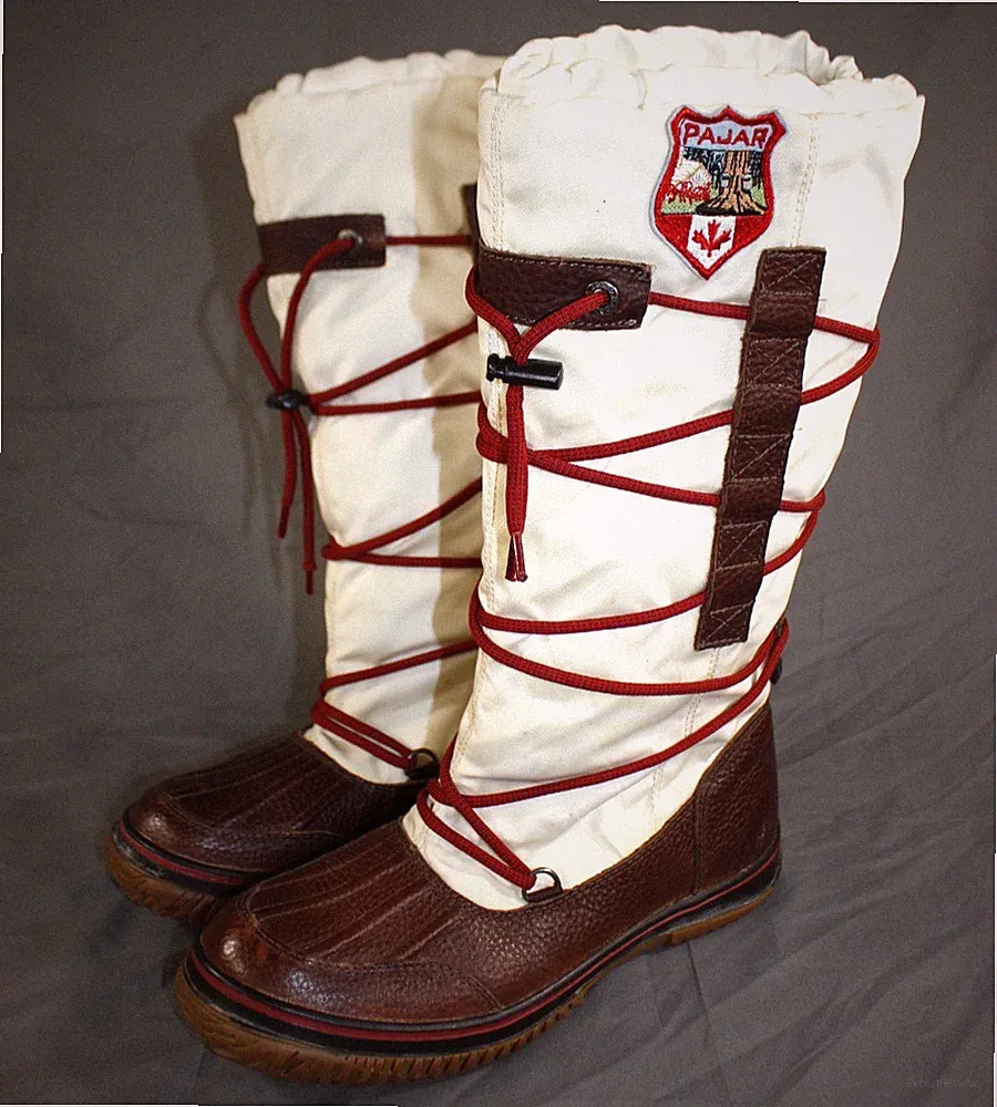 Pajar Boots Women's 10 (EUR 41) Grip Tall Insulated Knee Leather Nylon Ivory